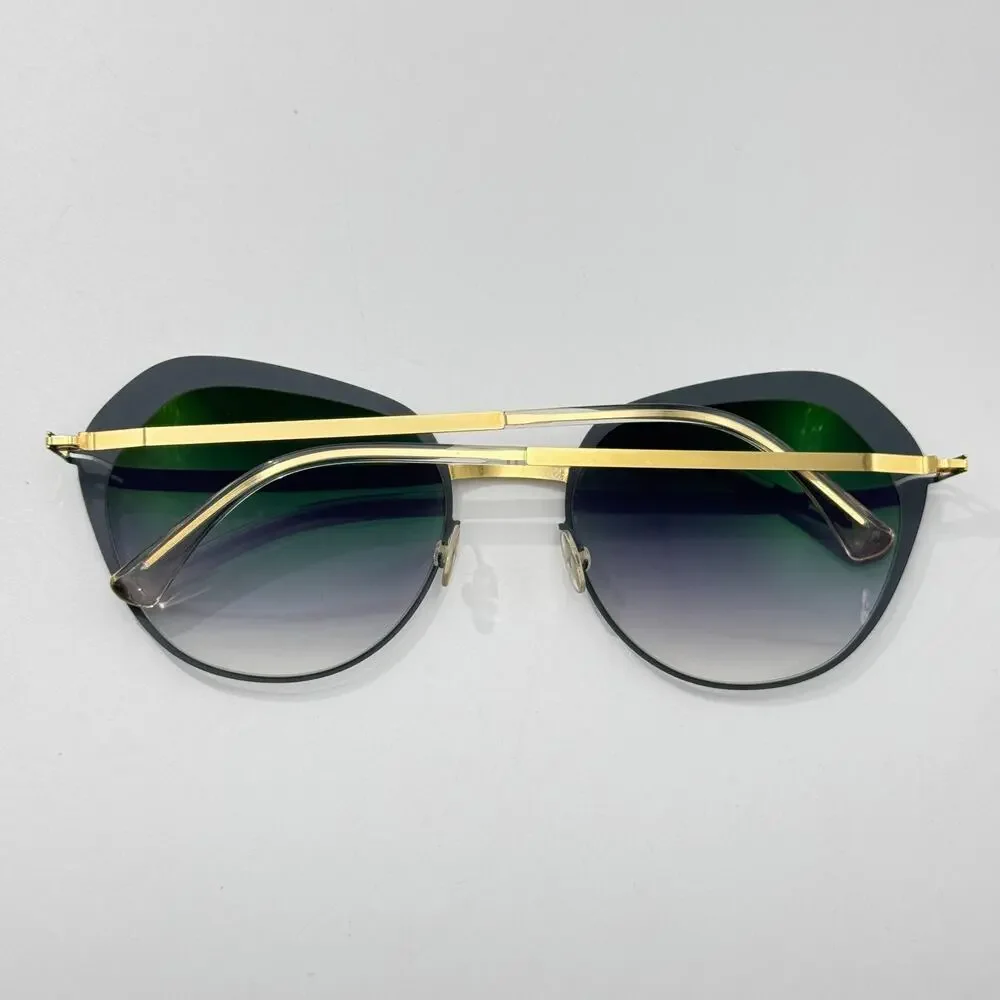 Mykita Sunglasses Lite Sun Mette Col 256 Indigo Gold Butterfly Oversize Gradient
